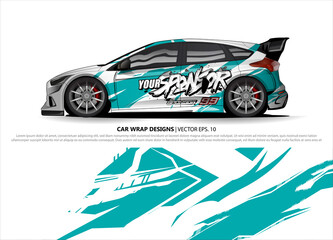 Race car wrap design vector for vehicle vinyl sticker and automotive decal livery