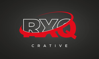 RXQ creative letters logo with 360 symbol vector art template design