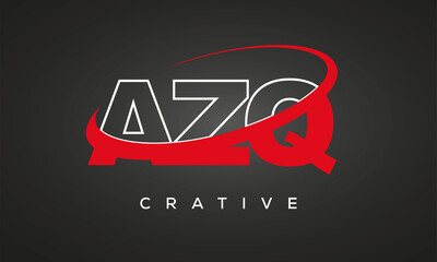 AZQ creative letters logo with 360 symbol vector art template design