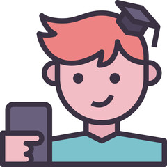 student outline style icon