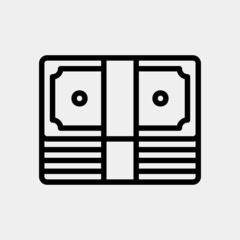 Money stack icon in line style about currency, use for website mobile app presentation