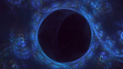 3D rendering abstract multicolor technology fractal light background