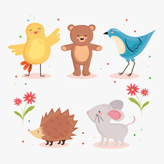 Fototapeta premium spring five animals