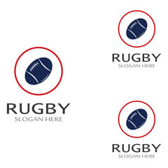 Rugby ball logo. Using a vector illustration template design concept. Can be used for sports logos and a team logo