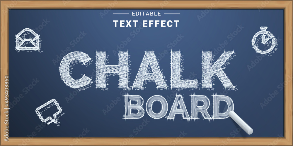 Poster editable text effect mockup. chalk text effect