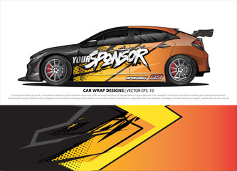 Fototapeta premium car wrap design. simple lines with abstract background vector concept for vehicle vinyl wrap and automotive decal livery 