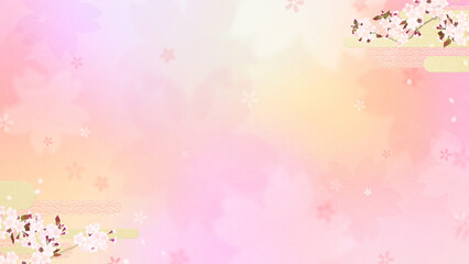 Pastel color background material using cherry blossoms