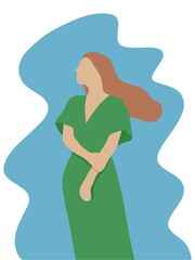 Portrait of woman. Vector flat illustration. Avatar for a social network. Vector flat illustration.