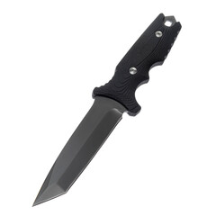 Knife tourist, hunting, tactical, military for survival and self-defense. Steel blade. An isolated object on a white background.