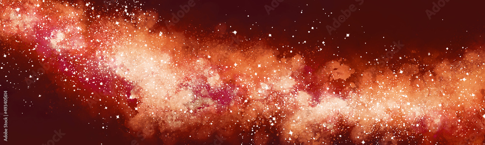 Wall mural space background with realistic nebula and lots of shining stars. infinite universe and starry night