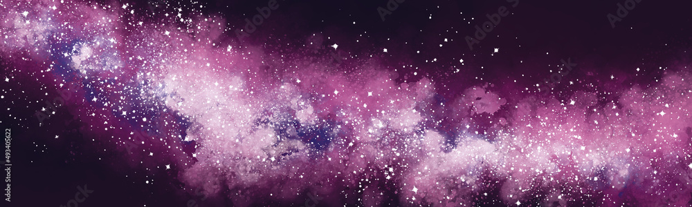 Wall mural space background with realistic nebula and lots of shining stars. infinite universe and starry night