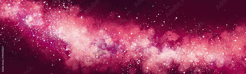 Wall mural space background with realistic nebula and lots of shining stars. infinite universe and starry night