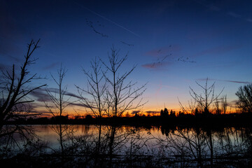 sunset over the river