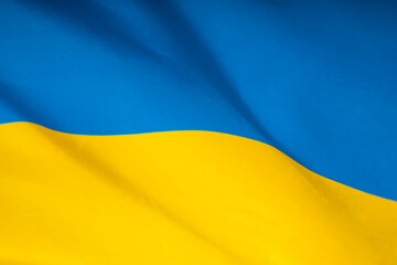 National flag of Ukraine fabric textile background