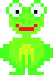 frog Pixel art vector illustration. frog pixel image or clip art.