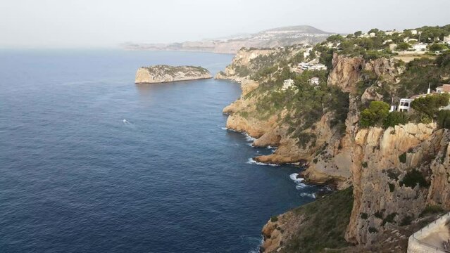 Drone views from Cap de la Nau in Xabia, Alicante, Spain.