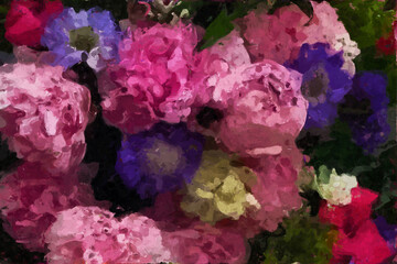 Obraz premium Beautiful abstract peony flower rose flower illustration