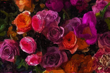 Fototapeta na wymiar Beautiful abstract peony flower rose flower illustration