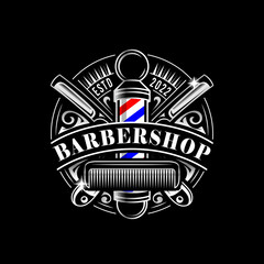 Vintage barbershop vector logo and label template