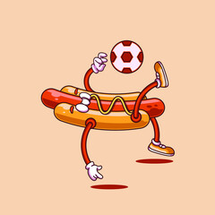 Hot Dog (fast food) cartoon vector illustration. Great for posters, banners, covers and restaurant catalogs.