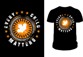 Every Child Matters Round Vintage shirt design for sublimation print. Custom typography word cloud for shirts, stickers, vinyl, mugs, or any print media. Print-ready vector.