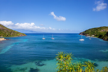 Bay of Marigot, Terre-de-Haut, Iles des Saintes, Les Saintes, Guadeloupe, Lesser Antilles, Caribbean.