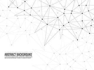 Abstract geometric background with connecting dots and lines. Modern technology concept. Black and white polygonal structure