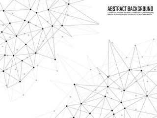 Abstract geometric background with connecting dots and lines. Modern technology concept. Black and white polygonal structure