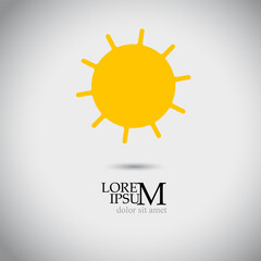Simple sun. Flat design. Vector illustration