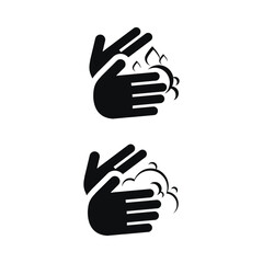 Hand wash bubbles hygiene protection medical care icon sign design vector