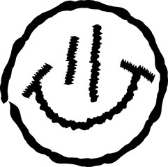 Cute hand drawn smiling face illustration . Decorative adorable doodle pattern.
