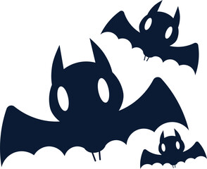 Cute spooky bats halloween illustration. - obrazy, fototapety, plakaty