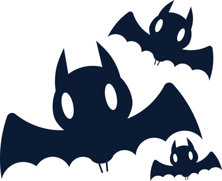 Cute spooky bats halloween illustration.