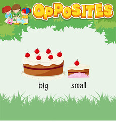 Opposite words for big and small