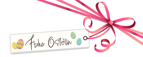 ribbon bow with greetings Happy Easter