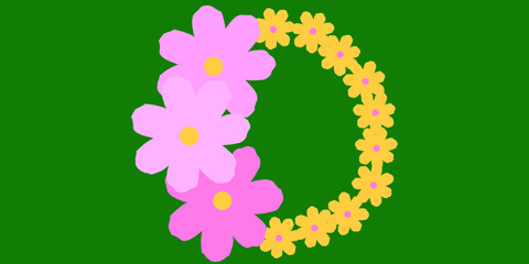 circle flower border frame