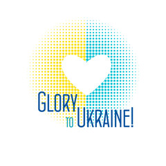 White heart. Glory to Ukraine. Vector illustration