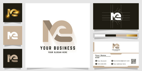 Letter Me or Ne monogram logo