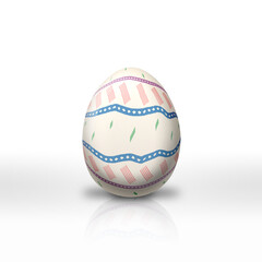Oeuf de Pâques avec motif, ombre et reflet 