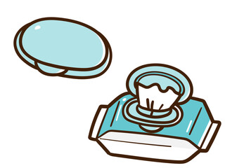 おしり拭きと専用フタのかわいい手書き風イラストセット