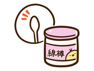 ベビー用綿棒のかわいい手書き風イラスト