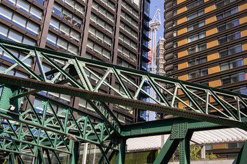 Steel and glass sides of London business and financial area