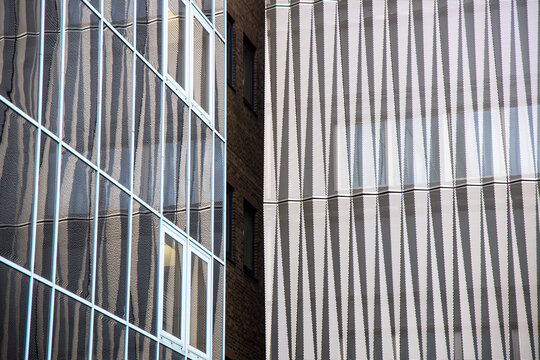 Steel and glass sides of London business and financial area