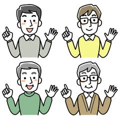 指差す男性の上半身セット