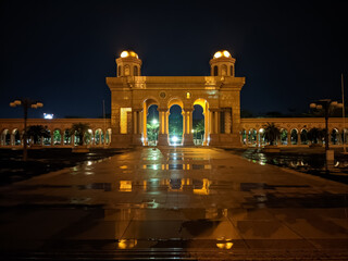 gate islamic center samarinda at night
