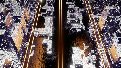 3D illustration Background for advertising and wallpaper in sci fi and technology innovation scene. 3D rendering in decorative concept.