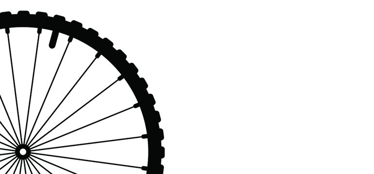 Cartoon cycling wheels line pattern. Sport icon. Cyclist wheel logo or pictogram. Retro cycling or bike rims symbol. Silhouettes of wheels with spokes. Bicycle wheels spoke. Mountain bike