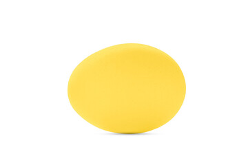 Yellow easter egg isolated on white background.
