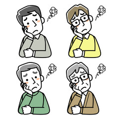 落胆する男性の上半身セット
