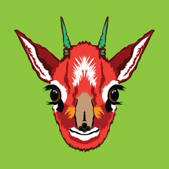 Dikdik face vector illustration in decorative style, perfect for tshirt style and mascot logo
